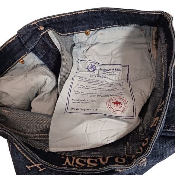 US Polo Assn Jeans Men's 36x43 Blue Acid Straight Preppy Coastal Denim Western - Picture 14 of 16